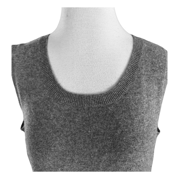 SACKS FIFTH AVENUE Women’s Gray Cashmere Top Blouse Vest Size L Sleeveless - Picture 3 of 6